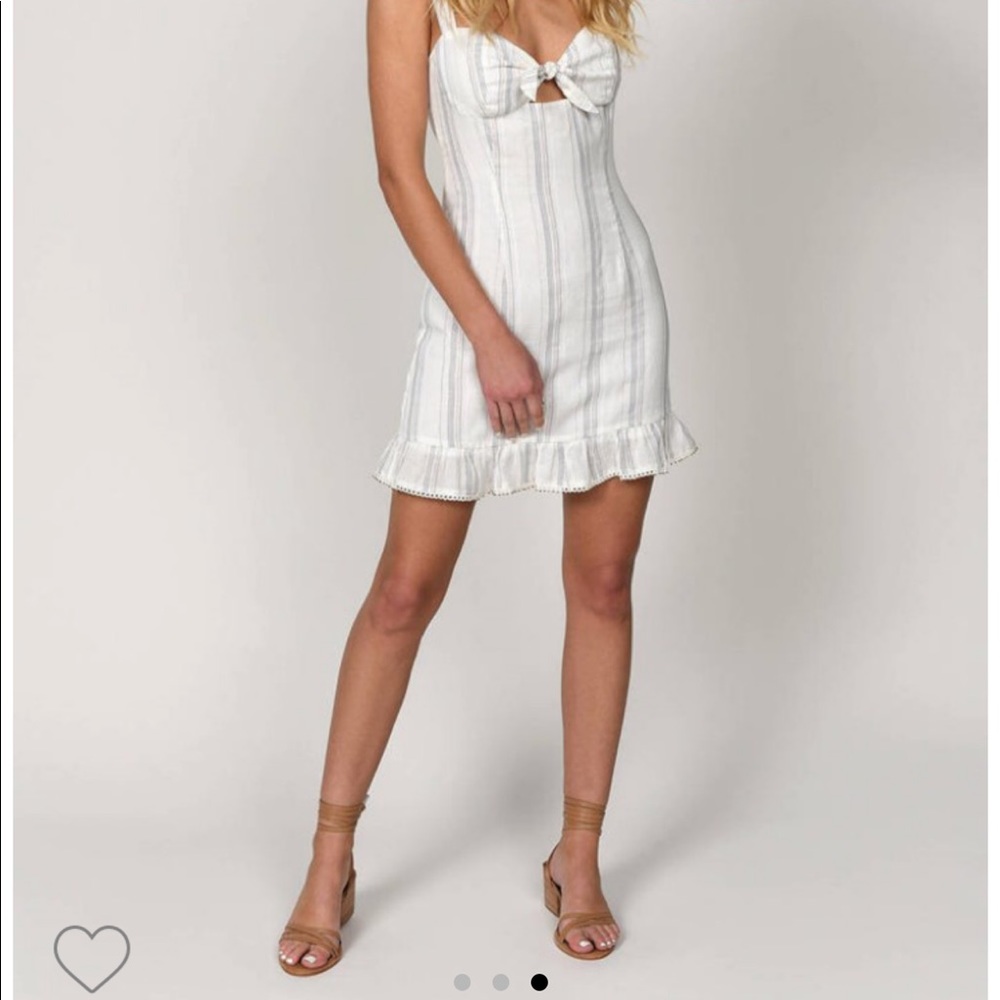 Linen Ruffle Bodycon Dress - Picture 3 of 3